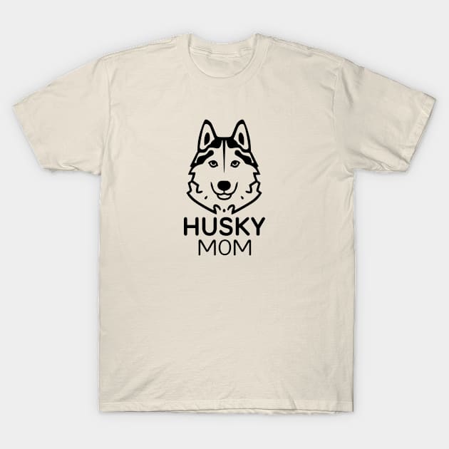 Husky Mom Line Art T-Shirt by y2klementine